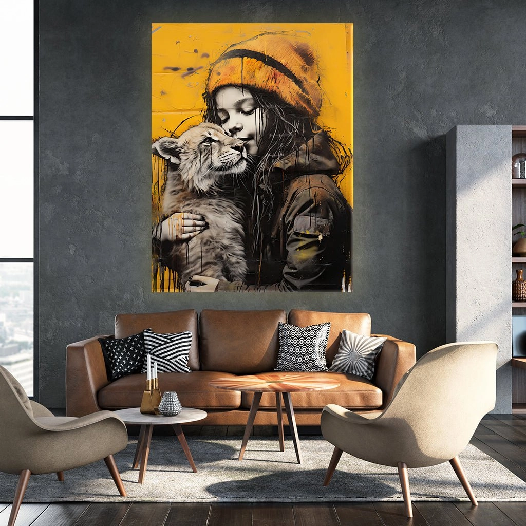 Girl and lion by Daniel Decker