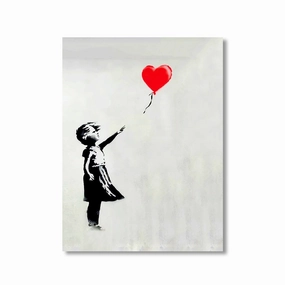 Girl with Balloon by Banksy framed mural artwork