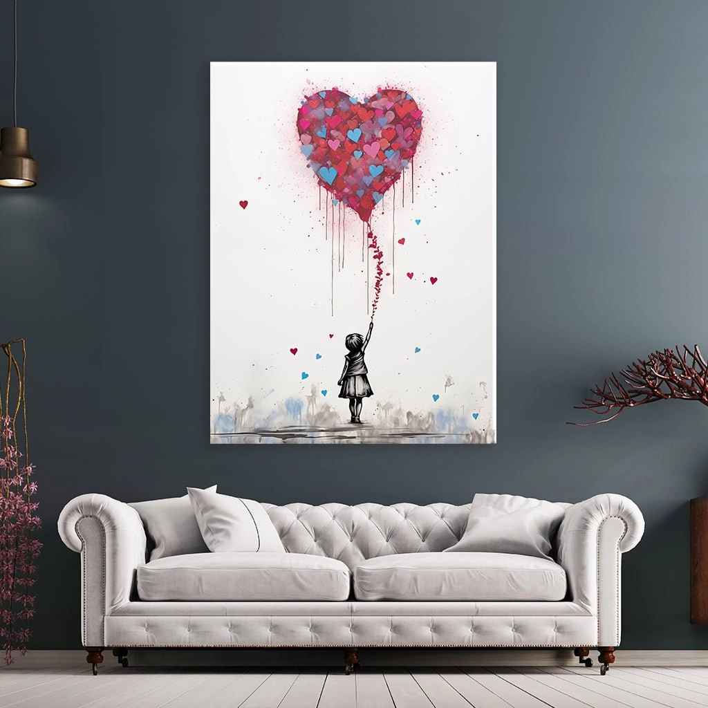 Girl with heart balloon by Daniel Decker