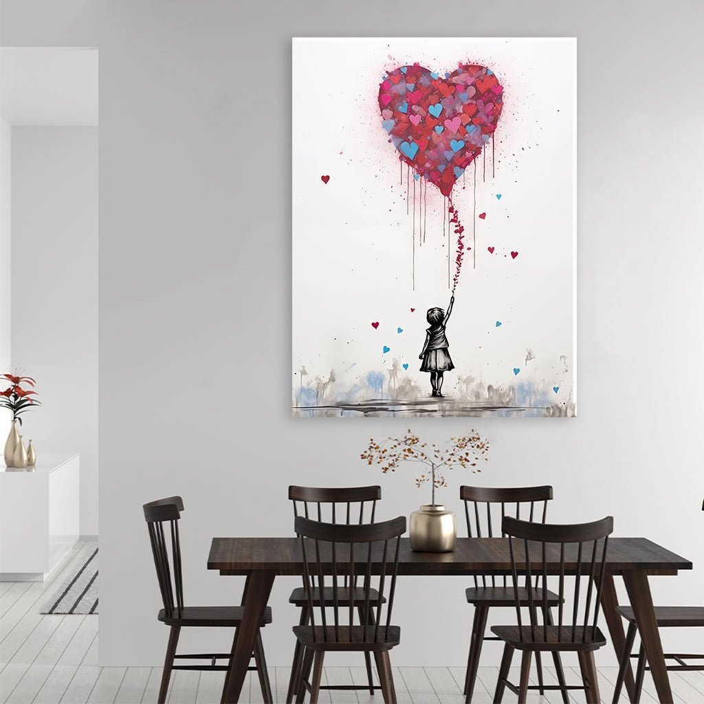Girl with heart balloon by Daniel Decker