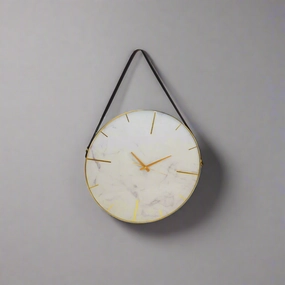 Glass clock white marble 60 cm decorative home ornament