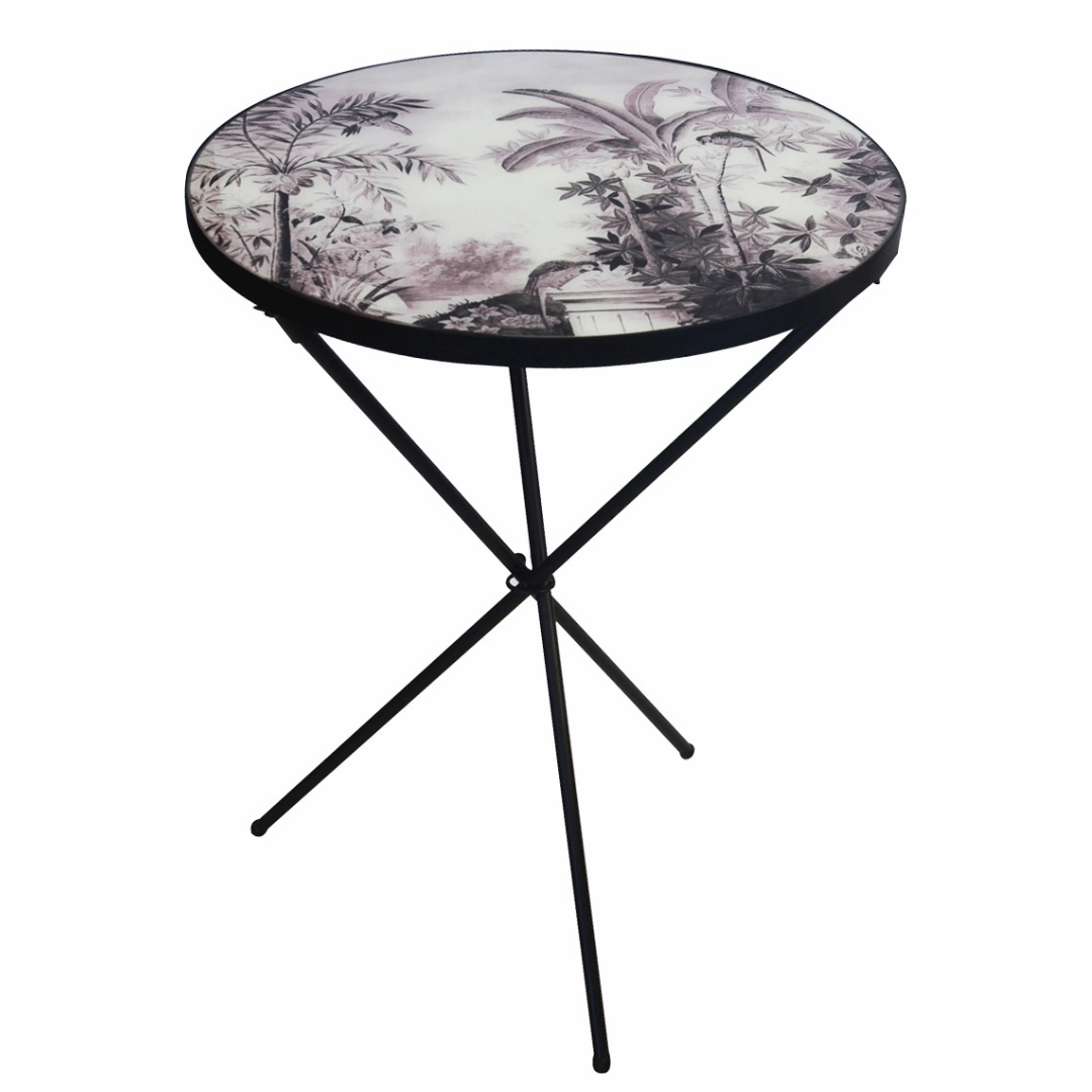 Glass table folding palm