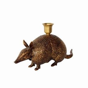 Gold armadillo candle holder decorative home ornament