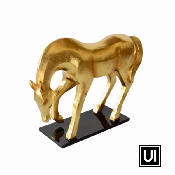 Gold Horse On Black Base