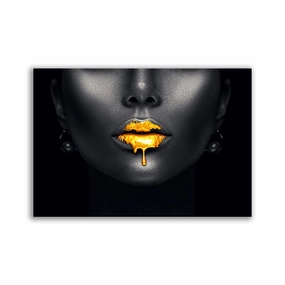 Gold Kiss framed mural artwork