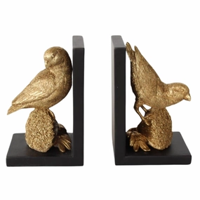GOLD LOVE BIRDS PAIR OF BOOKENDS 18X11.5CM decorative home ornament