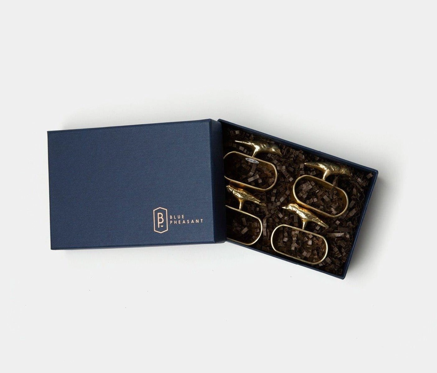Gold Perched Bird Napkin Rings