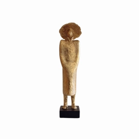 Gold resin lady ornament 44X11cm decorative home ornament