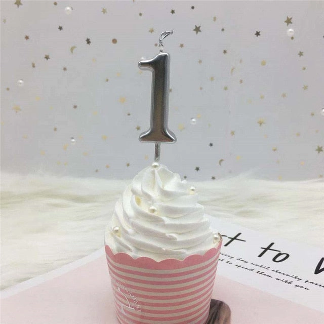 Gold Silver Number Candles