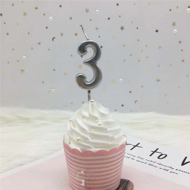 Gold Silver Number Candles