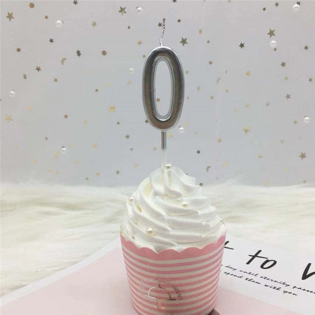Gold Silver Number Candles