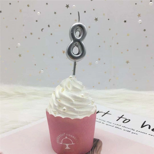 Gold Silver Number Candles