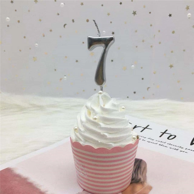 Gold Silver Number Candles