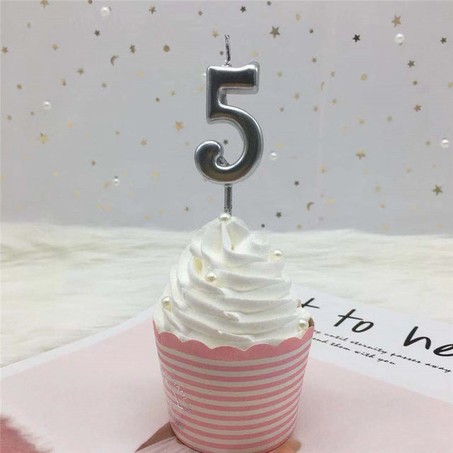 Gold Silver Number Candles