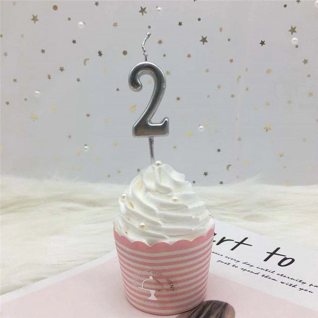 Gold Silver Number Candles