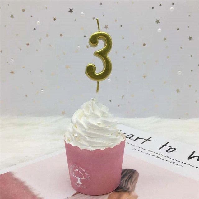 Gold Silver Number Candles