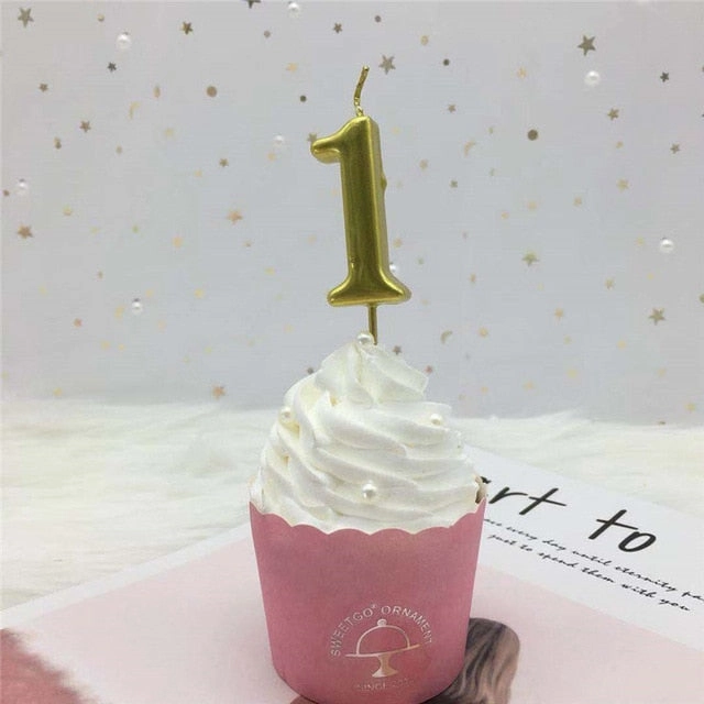 Gold Silver Number Candles