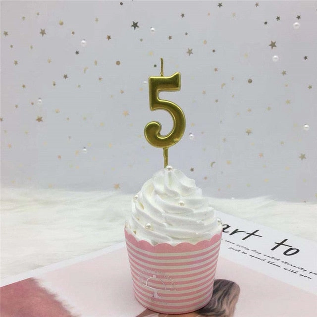 Gold Silver Number Candles
