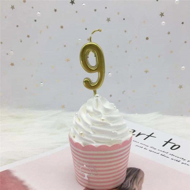 Gold Silver Number Candles