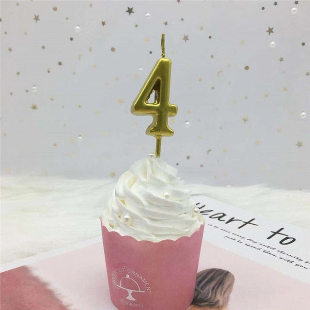 Gold Silver Number Candles
