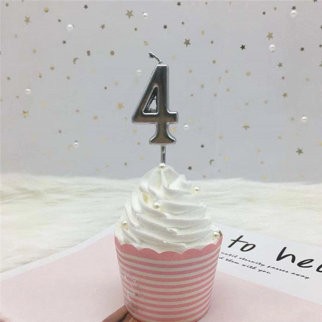 Gold Silver Number Candles