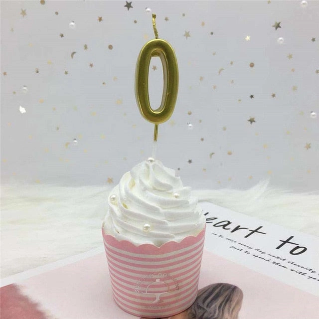 Gold Silver Number Candles