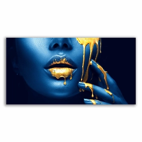 Gold Touch-Blue framed mural artwork