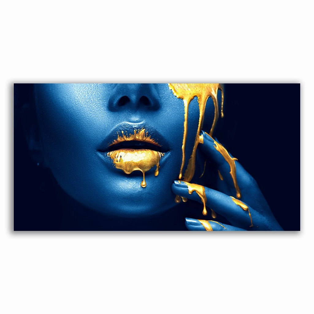 Gold Touch-Blue framed mural artwork