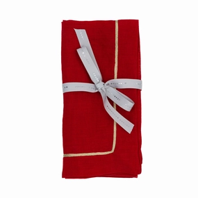 Gold Trim Dinner Napkins, Berry, Set of Two cute desktop display