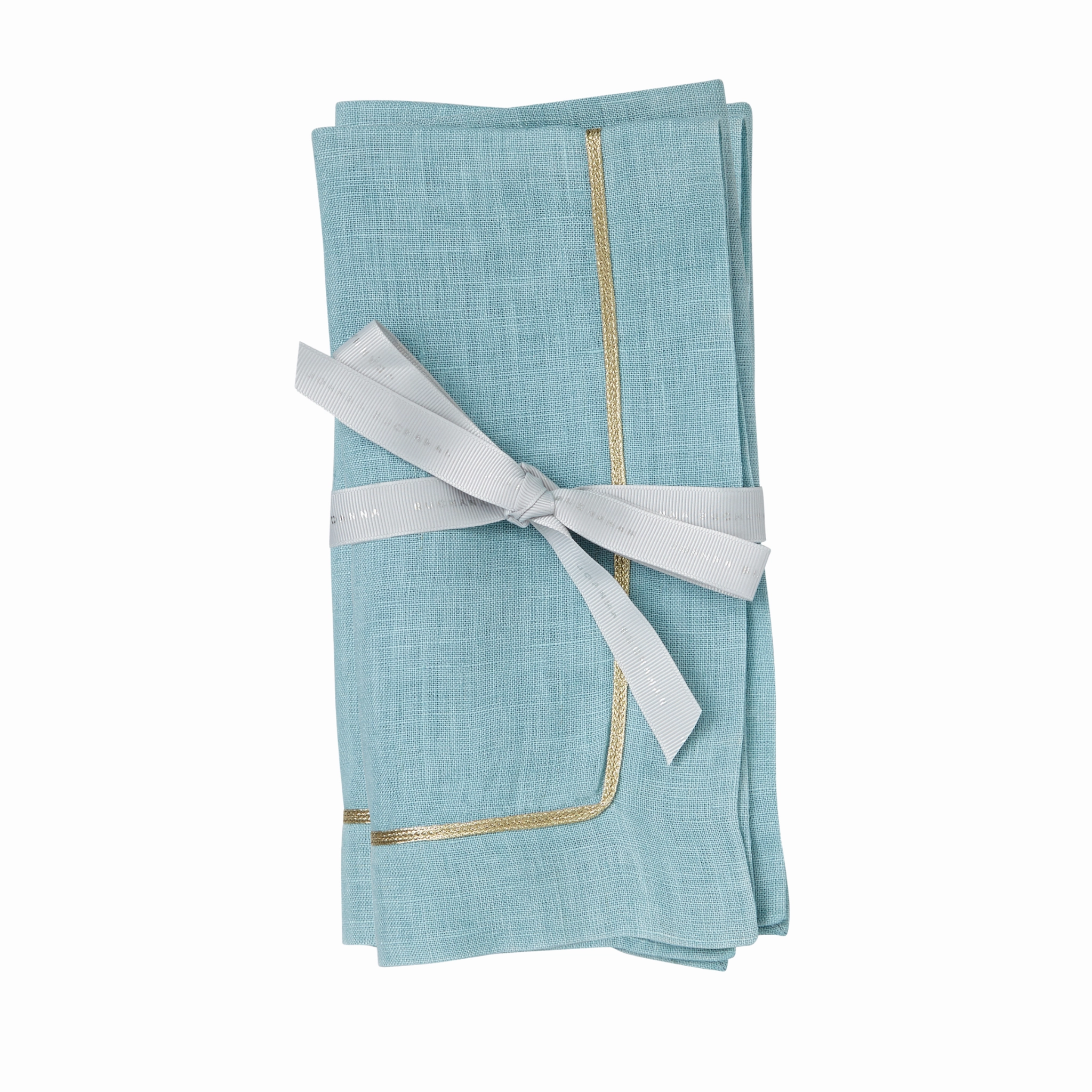 Gold Trim Dinner Napkins, Duck Egg Blue, Set of Two cute desktop display