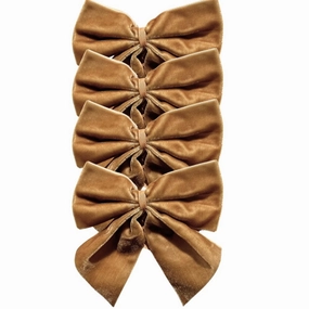 Gold Velvet Bow Napkin Ties, Set of 4 cute desktop display
