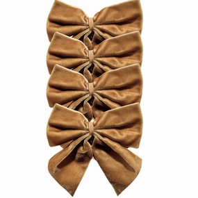 Gold Velvet Bow Napkin Ties, Set of 4 mini desktop sculpture