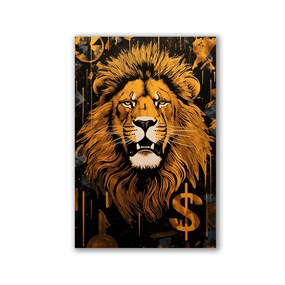 Golden Dollar Lion by Frank Daske framed mural artwork
