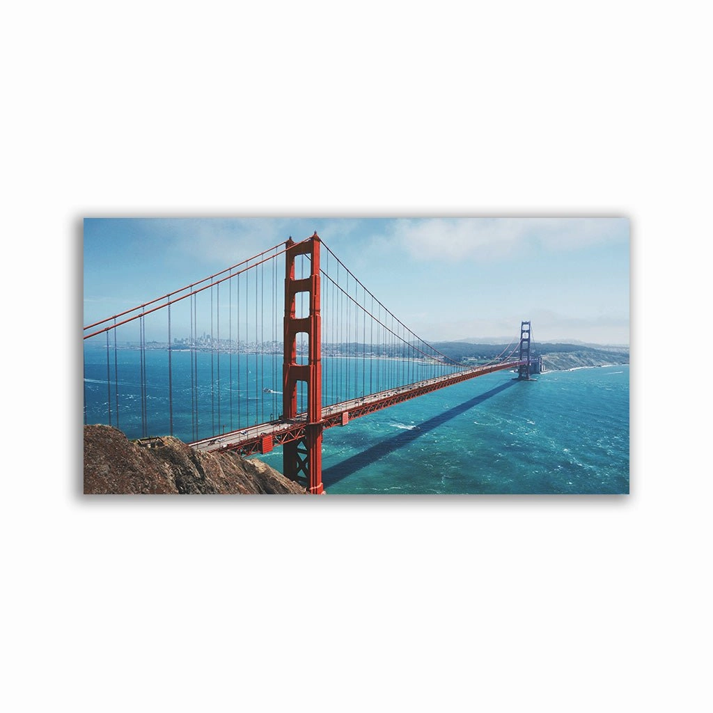 Golden Gate Bridge framed mural artwork