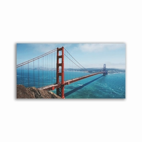 Golden Gate Bridge framed mural artwork