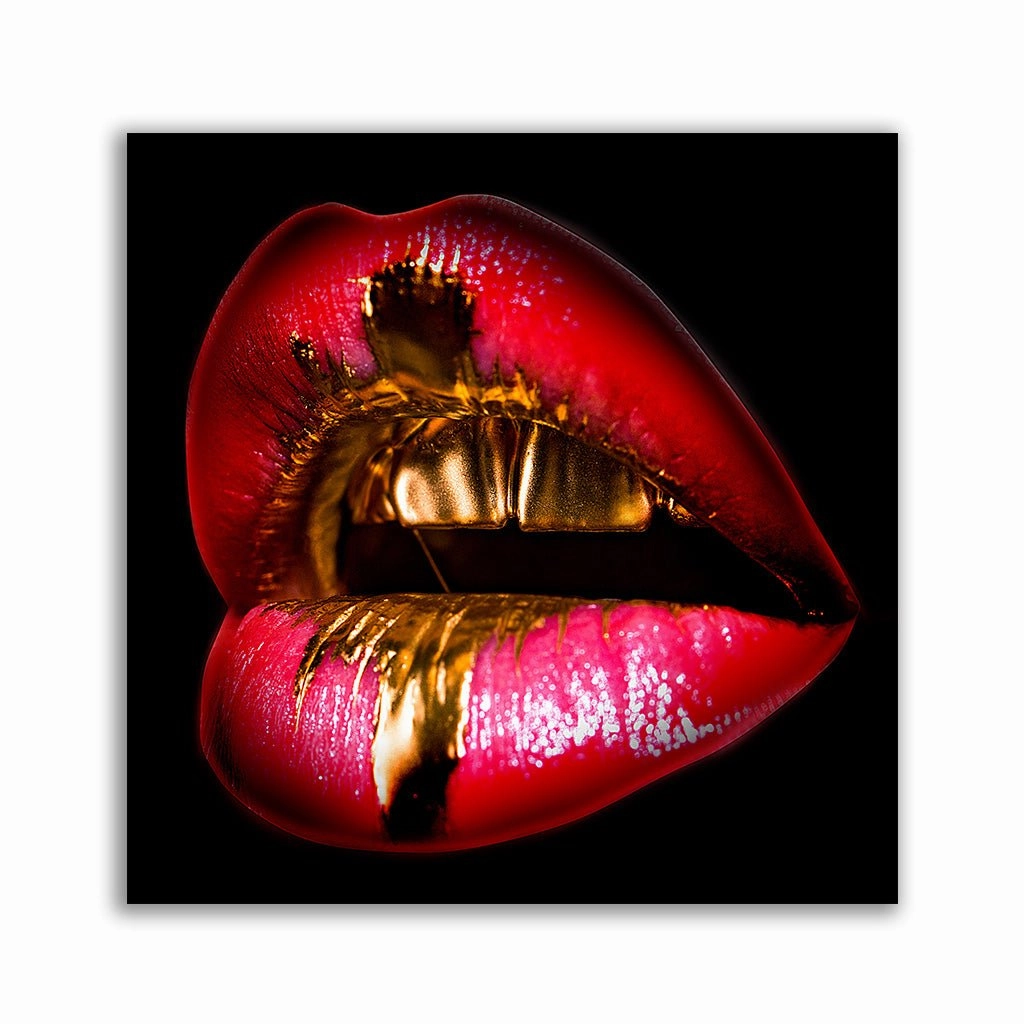 Golden Kiss framed mural artwork