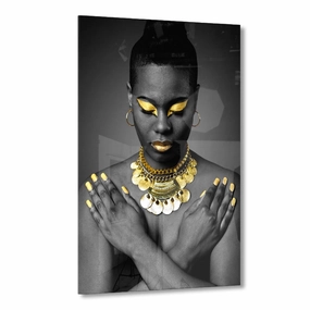 Golden Lady Gold on Acrylic framed mural artwork