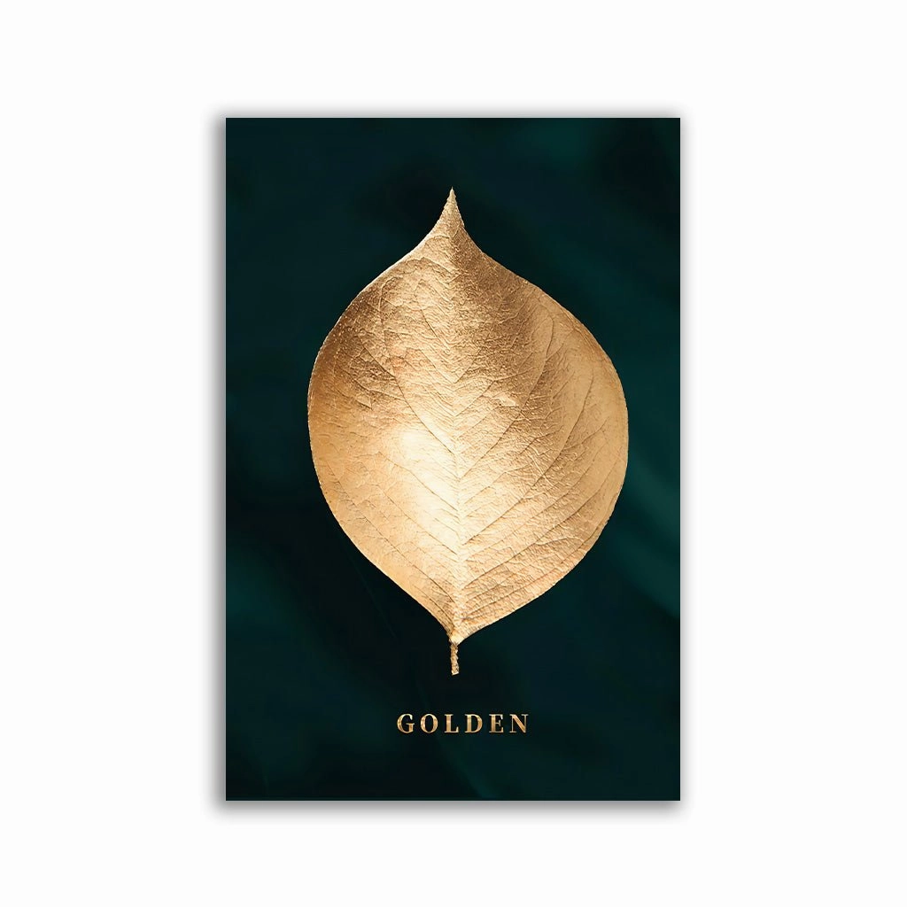 Golden Leaves framed mural artwork