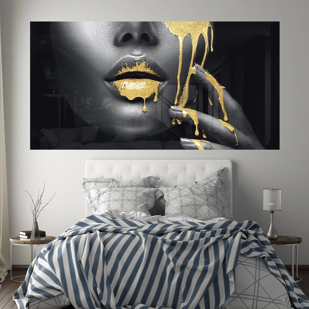 Golden Lips Gold on Acrylic