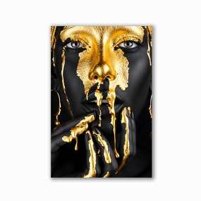 Golden Look No2 by Adrian Vieriu framed mural artwork
