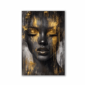 Golden Masquerade by Catill framed mural artwork