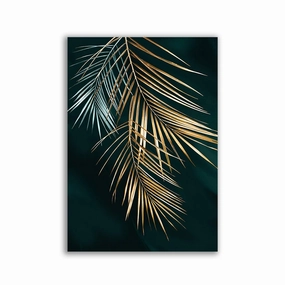 Golden palm framed mural artwork