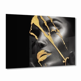 Golden Rain Gold on Acrylic framed mural artwork