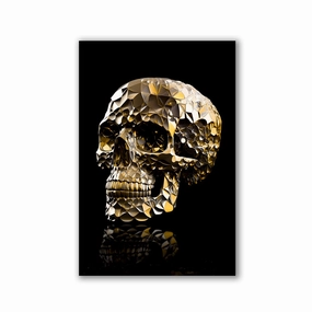 Golden Skull by Adrian Vieriu framed mural artwork