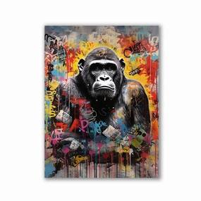 Gorilla Thoughts by Zenzdesign framed mural artwork