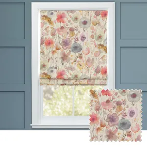Gospiana Printed Cotton Made to Measure Roman Blinds Boysenberry chic floor carpet  