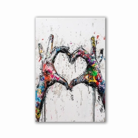 Graffit Heartsign by Adrian Vieriu framed mural artwork