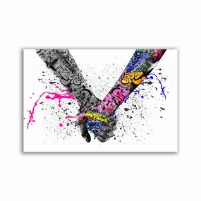 Graffiti Hands framed mural artwork