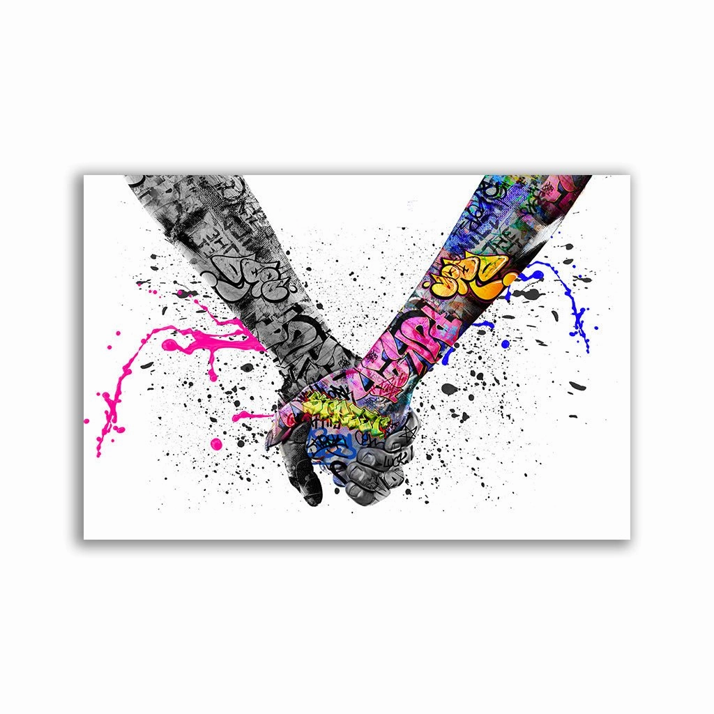 Graffiti Hands framed mural artwork