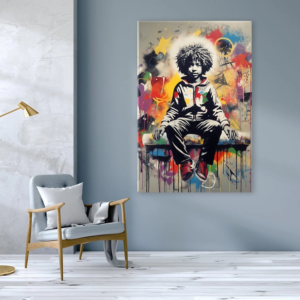 Graffiti Kid - Banksy Style by Frank Daske 